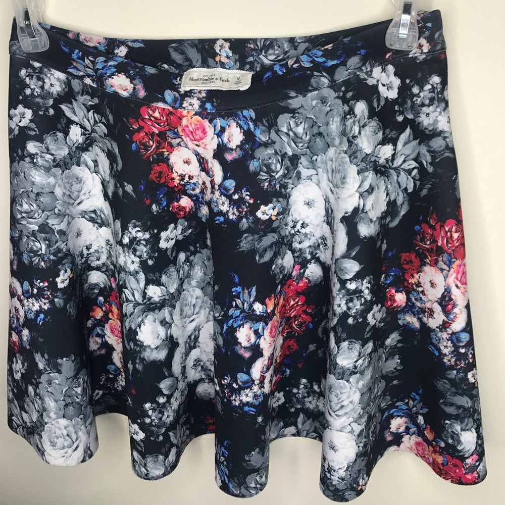 Floral Abercrombie & Fitch Skater Skirt